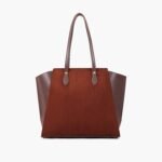Dark brown suede classic tote bag - Image 7