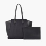 Black suede classic tote bag
