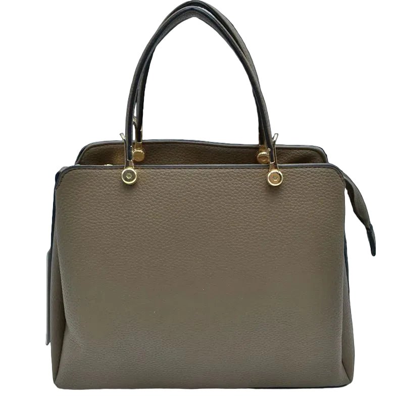 5111-ST.jpg Vegan Leather Handbag - Sand - Image 1