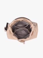 Aaliyah Pleated Bucket Bag w. Coin Purse, Taupe - Image 2