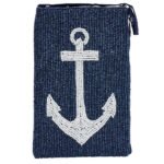 Beaded Club Bag - Anchor Navy
