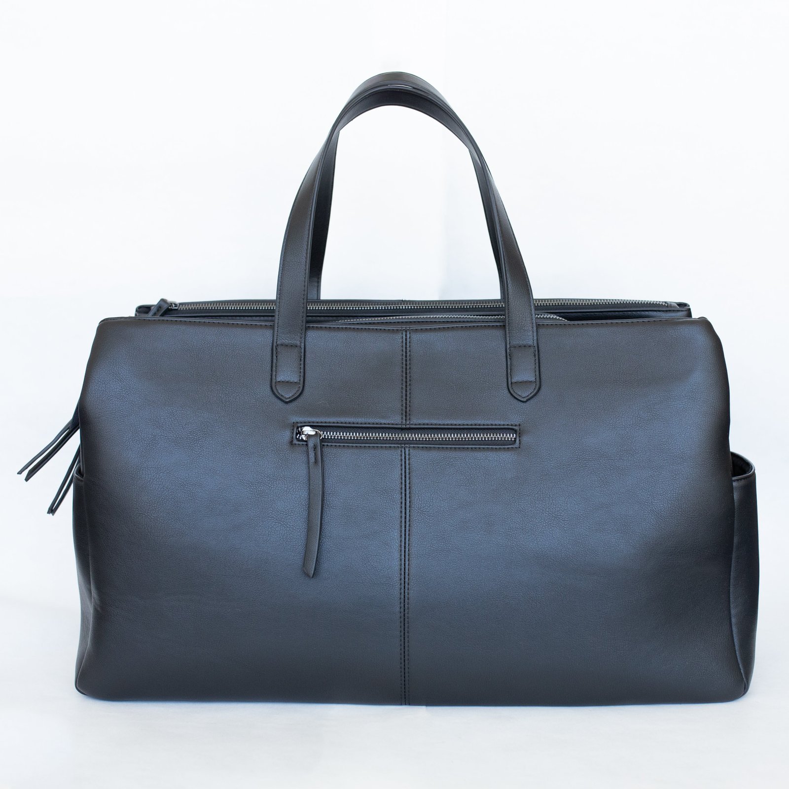 Black_Tiffany Tiffany Overnight Bag | Premium Vegan Leather Travel Weekender - Image 1