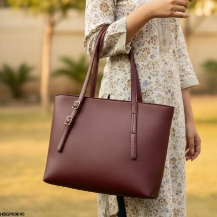 HBGP00049 Dark Brown Vintage Tote Bag - HBGP