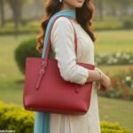 HBGP00050 Maroon Vintage Tote Bag - HBGP - Image 2