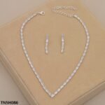 TNSH086 YBJ V-Baguette Necklace Set - Image 2