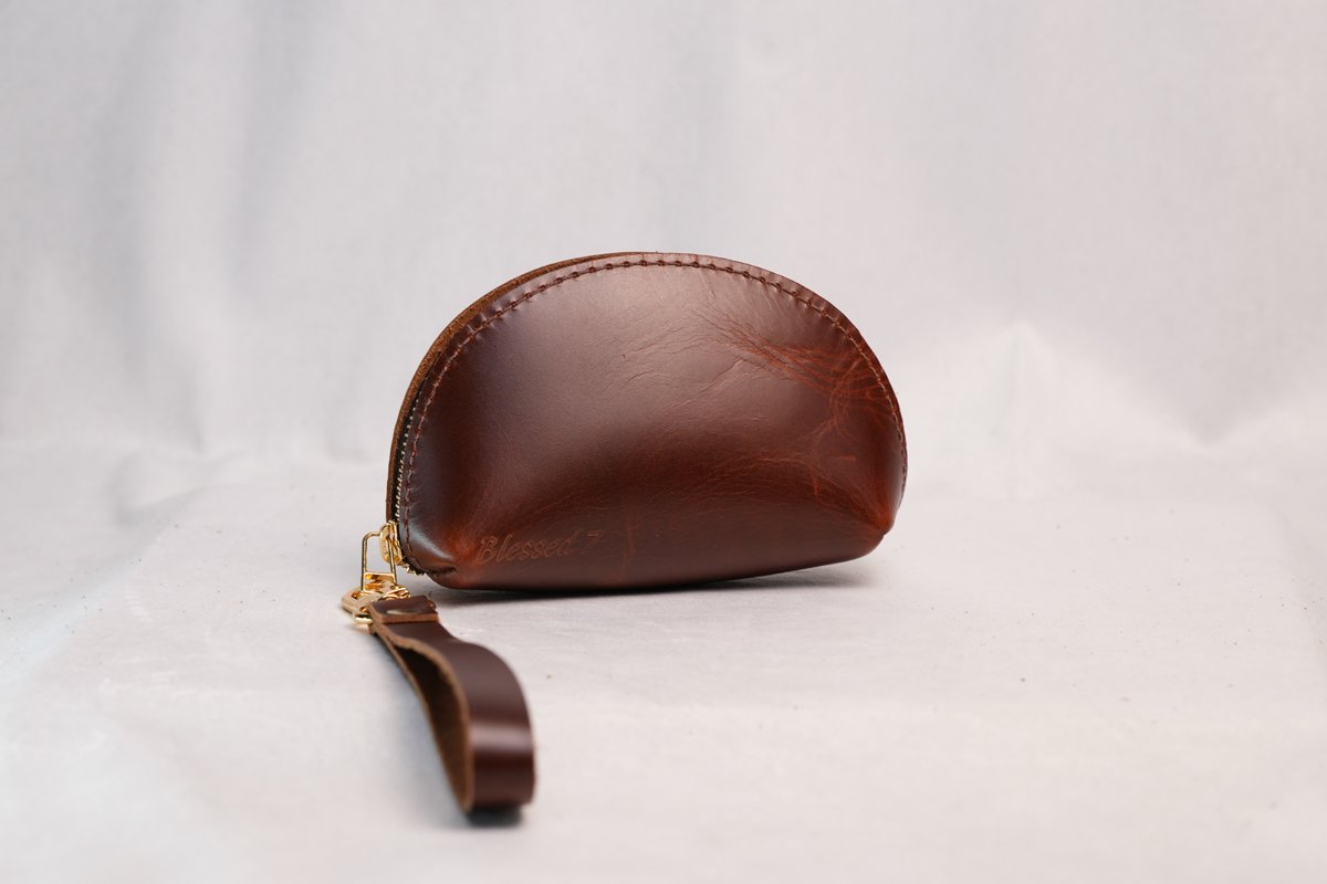 TacoBrown-34.99.jpg Brown Leather Taco Design Purse - Image 1