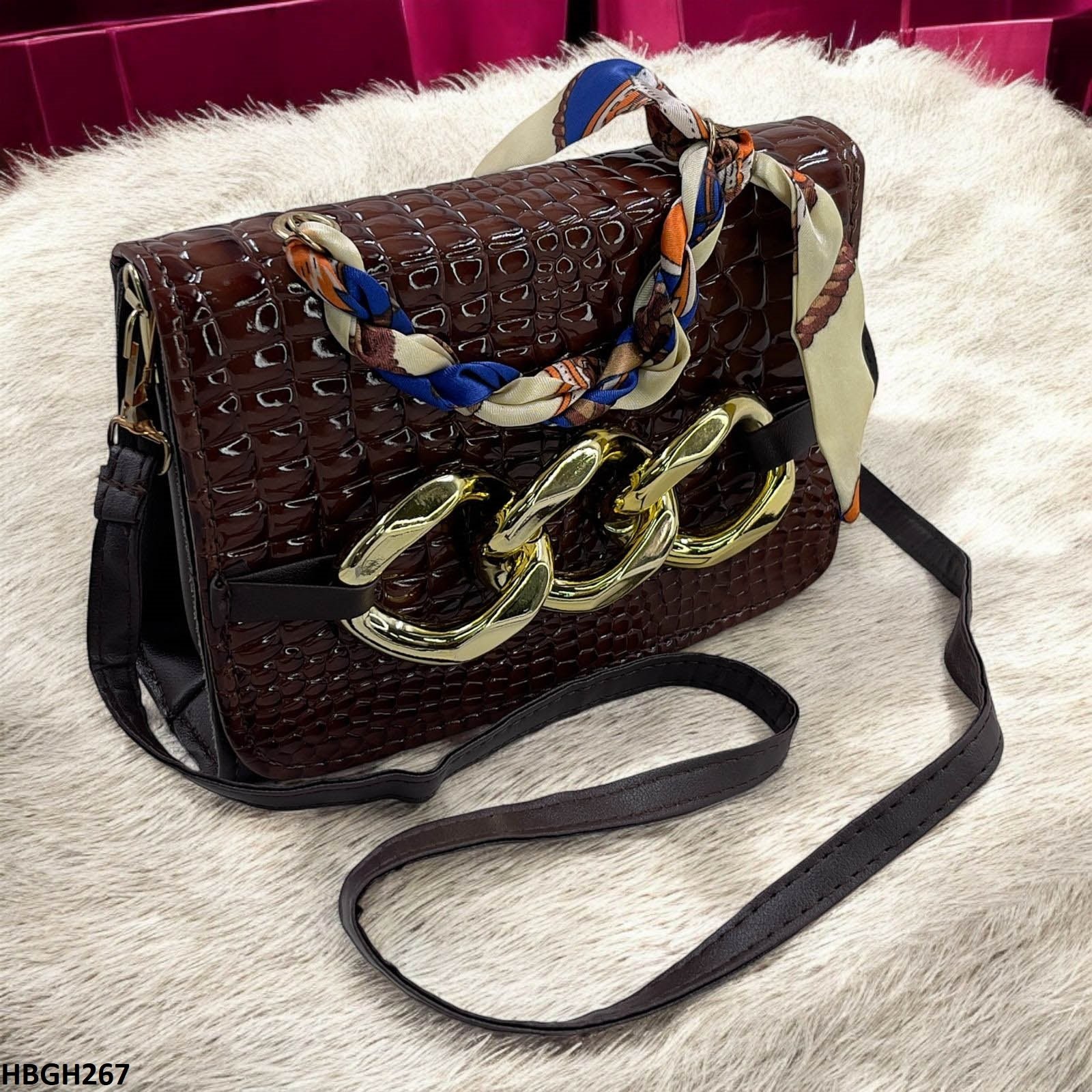 WhatsAppImage2024-10-09at17.11.19_5816993e-Copy.jpg HBGH267 CYG Silk Scarf Linked Chain Bag- HBGH - Image 1