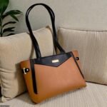 HBGP00067 Verona Contrast Tote Bag Brown - HBGP - Image 2