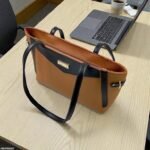 HBGP00067 Verona Contrast Tote Bag Brown - HBGP - Image 5