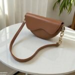 HBGP00075 Aurelia Saddle Armpit Bag Brown - Image 4