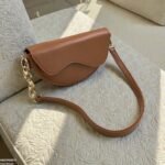 HBGP00075 Aurelia Saddle Armpit Bag Brown - Image 3