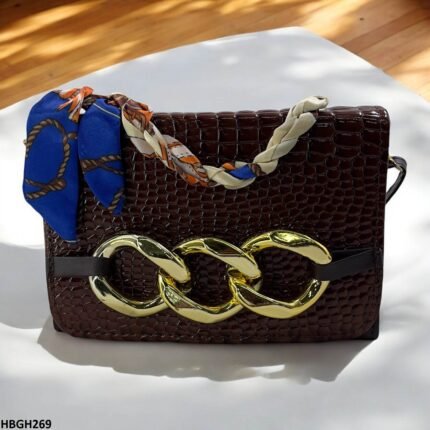 HBGH269 CYG Silk Scarf Linked Chain Bag- HBGH