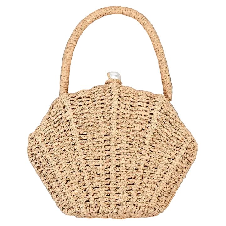 adb20d575d6c706d6b6d291d5112be507c34b4257c36c73ca3977be5363c85c0.jpg Shell Raffia Bag - Image 1