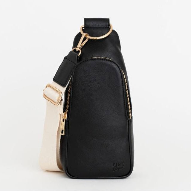ebony1 Nikki Sling | Ebony Vegan Leather Modern Everyday Bag - Image 1