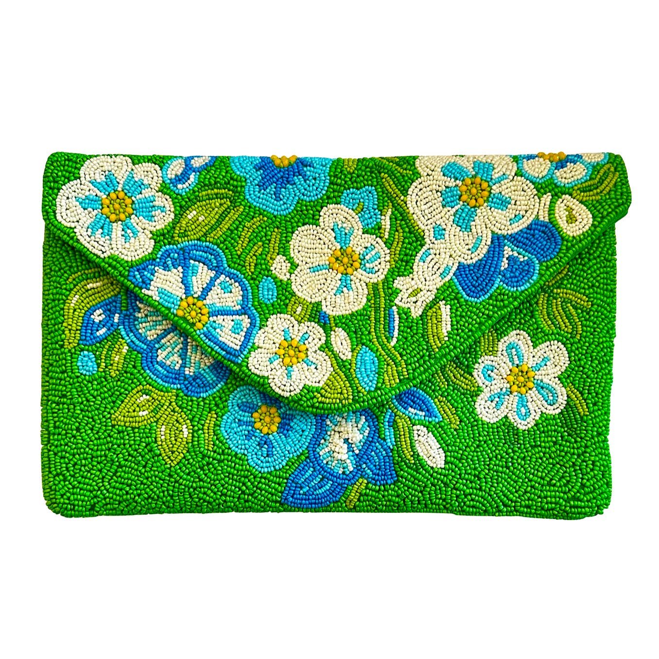 fc69b7afb072bc439937c4a43e0532c48154d6e11fd2f36f51cf625a018ef056.jpg Beaded Floral Clutch - Image 1
